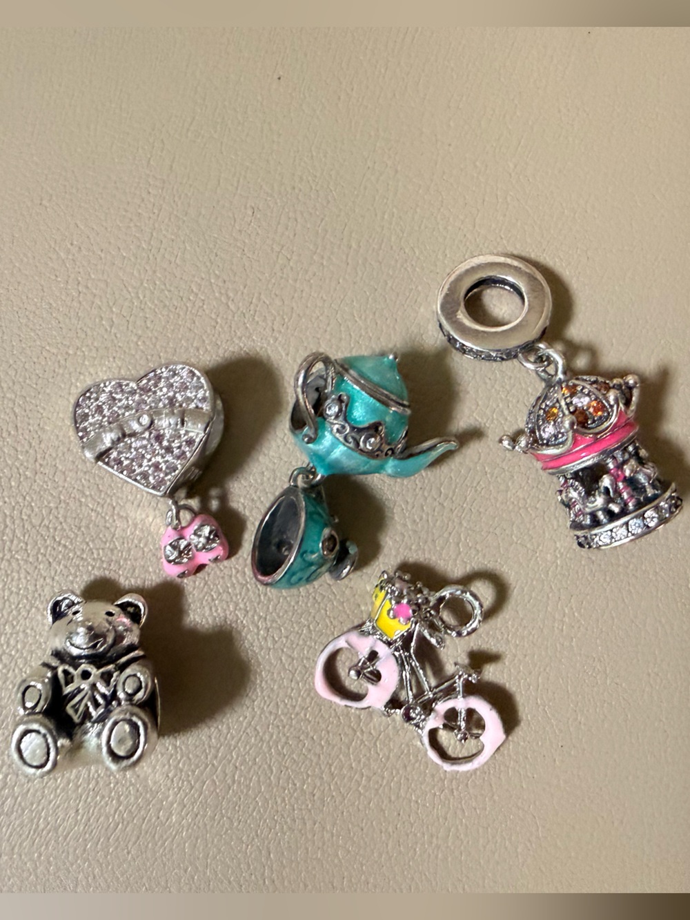 (Lot of 5) Charms- Assorted Enamel & Rhinestone Charms - (mother/daughter)💕